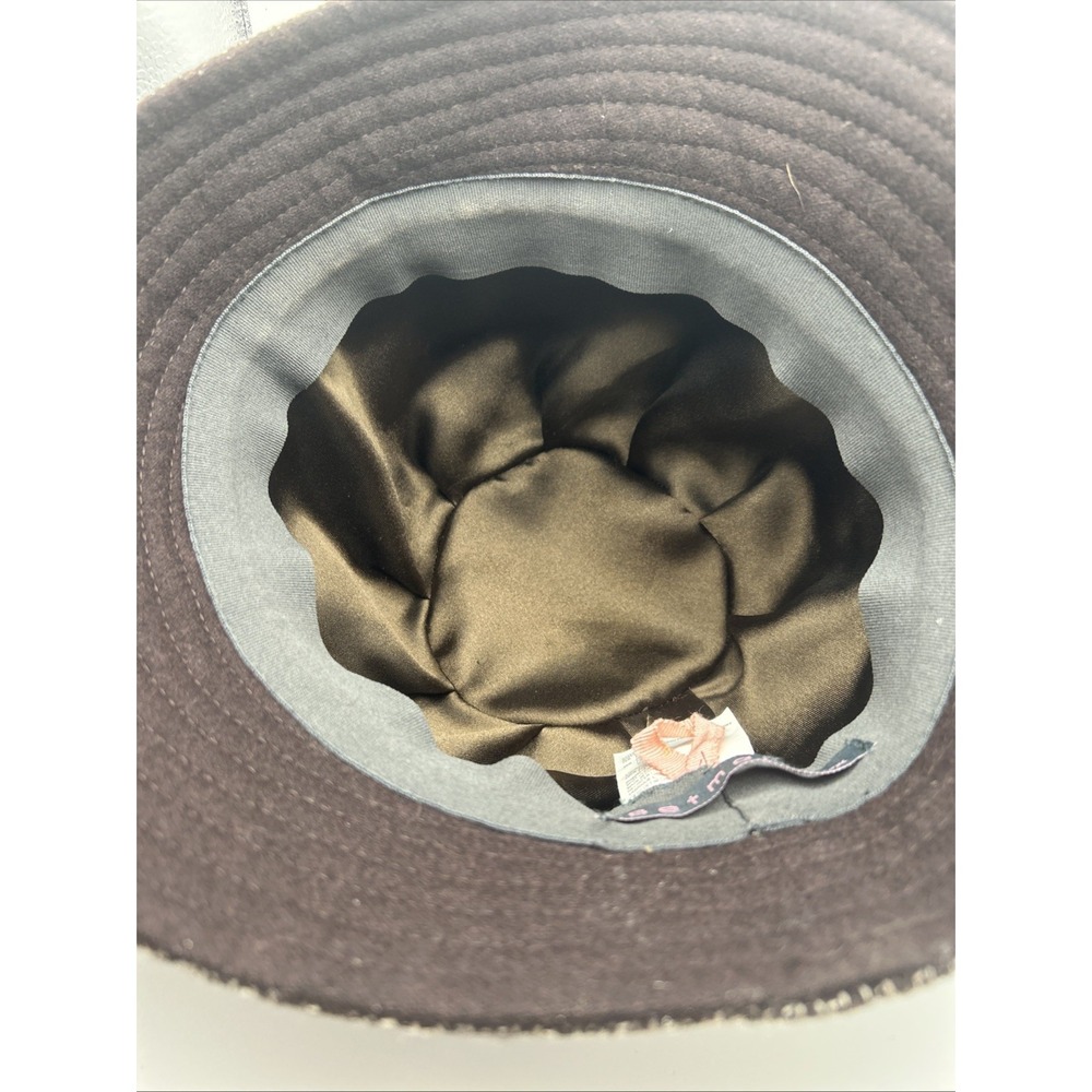 Vintage-Style Betmar Bucket Hat, Brown Wool Tweed, Wide Band, Fall/winter - Picture 7 of 7